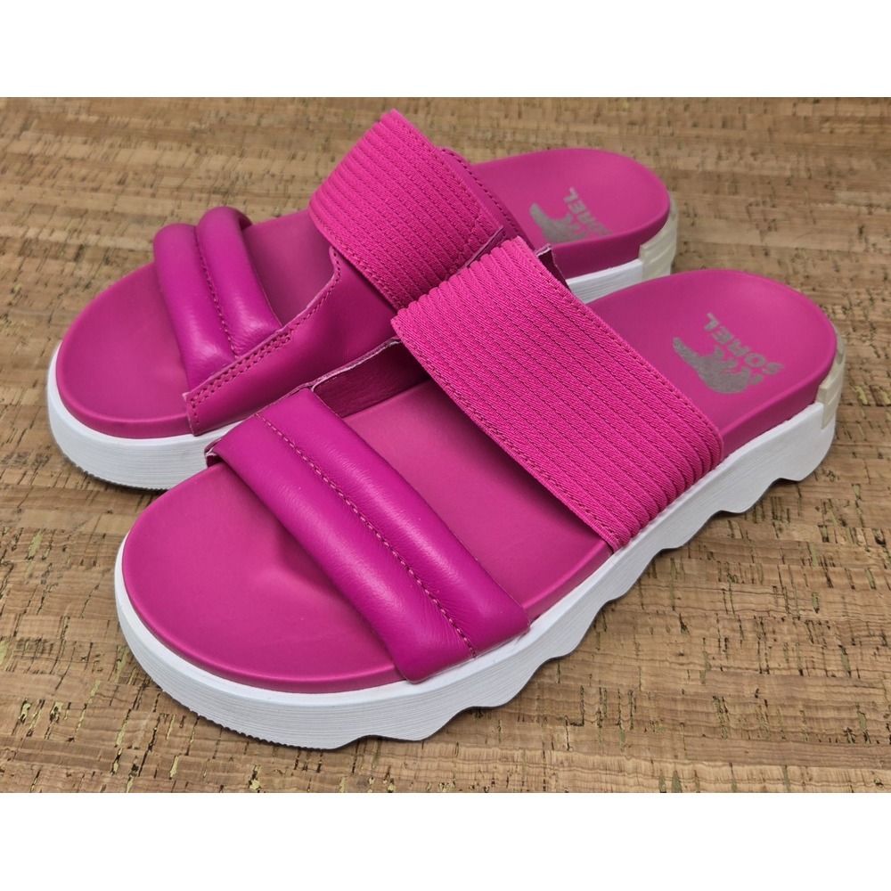 Sorel Slides Women's 8.5 VIIBE SLIDE SANDAL Fuscia Fizz Casual Preppy Comfort - Picture 2 of 10
